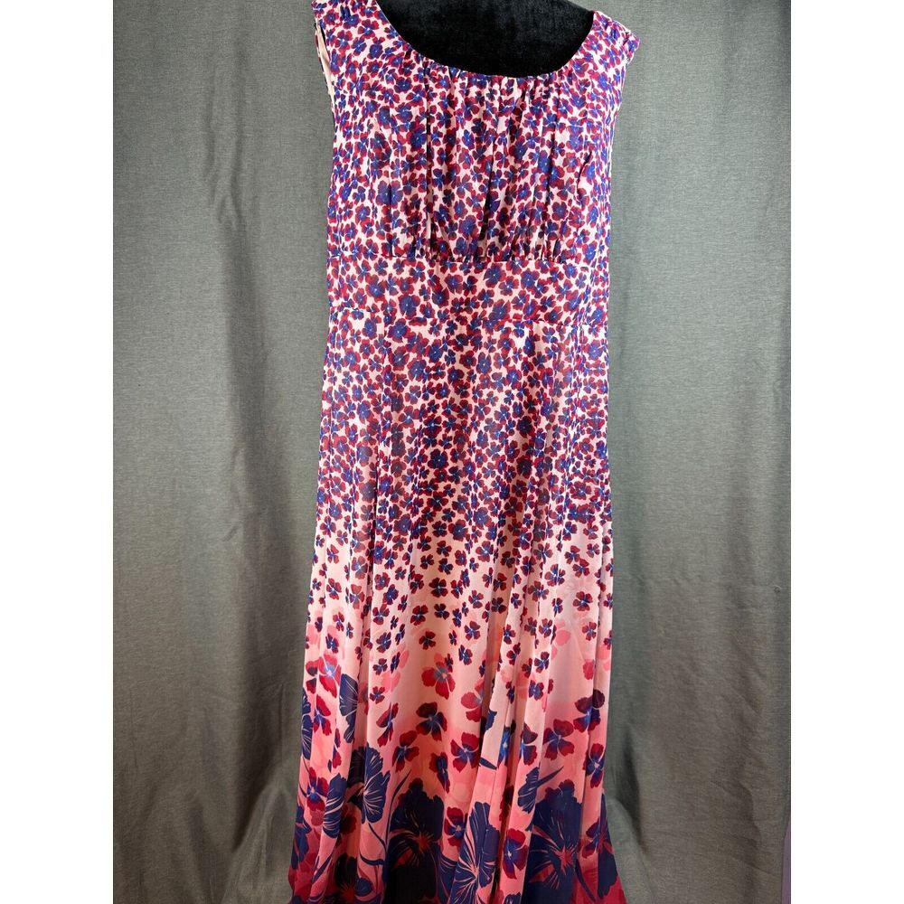 Christopher & Banks Dress‎ Womens 18 Chiffon Floral Pink Office Church Elegant